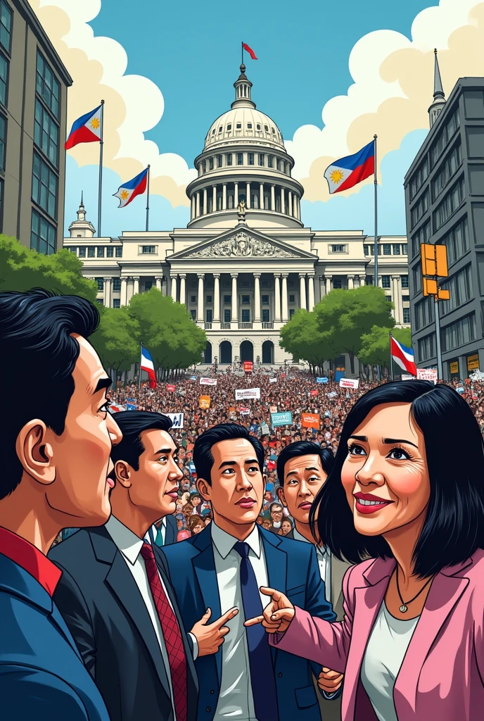 a cartoon about how philippine media their roles in this democratic country. 