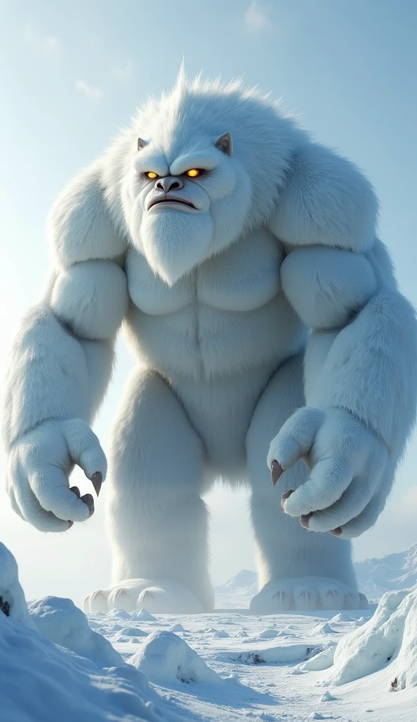 high resolution, best quality, giant snow monster, bright eyes, ailes