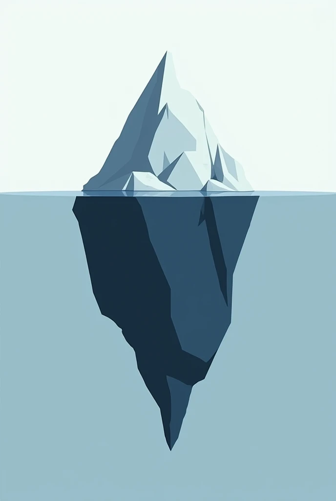 Iceberg tattoo with a slightly dark part in minimalist and geometric style and quite clear 