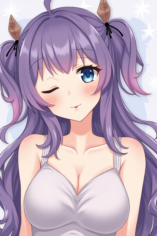 One person, High resolution, chest, Long Hair, blue eyes, accessories, tongue, tongueを出す, 大きなchest, Ahegao, Sleepy, A seductive smile, anime, High resolution,