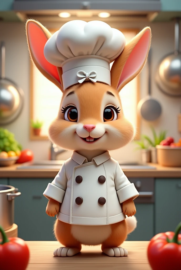 animated rabbit with chef hat