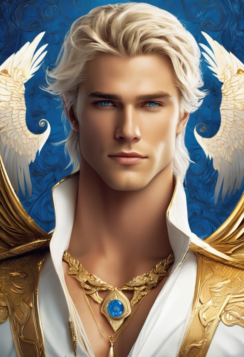 Of course!  
Eragon: Tall, athletic, muscular physique, lean and handsome face, pure golden eyes, long white wavy hair with a small bun, white and golden with blue edges wings, fair skin, and a white, tight leather outfit with golden patterns and details. He also wears a golden ouroboros necklace.  


Did I miss out anything?