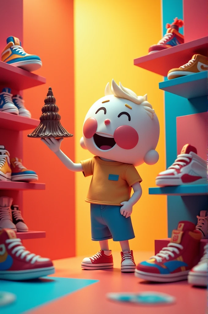 Advertising with geometric shapes No herpes your friend you are hungry chocolate Sneakers ,
