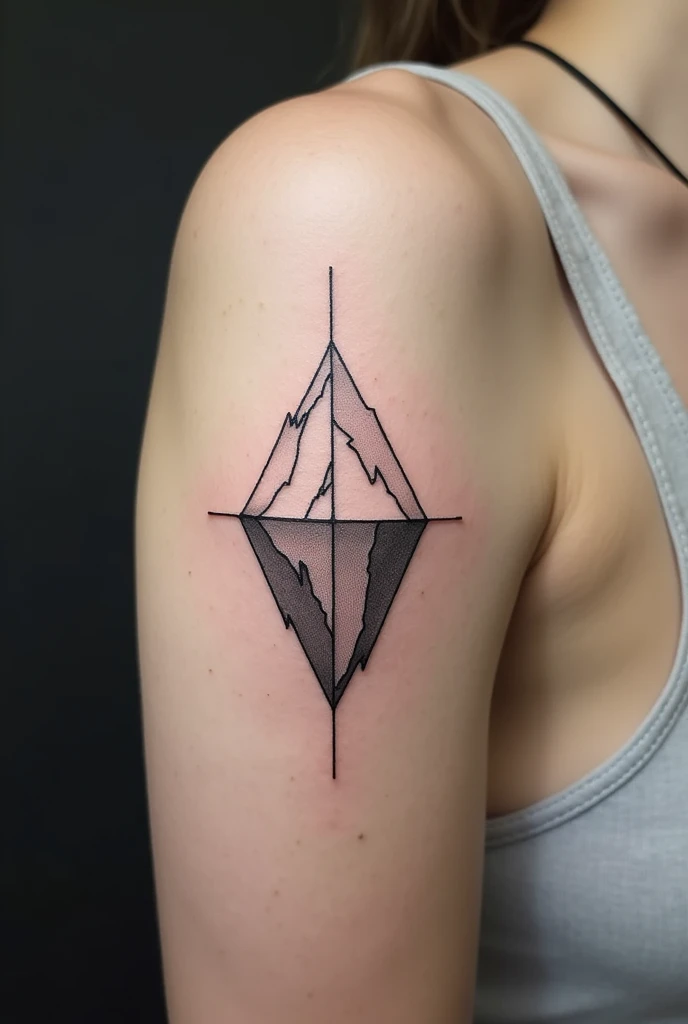 Iceberg tattoo or the bottom of the iceberg is inconspicuous or crazy in minimalist and geometric in small
