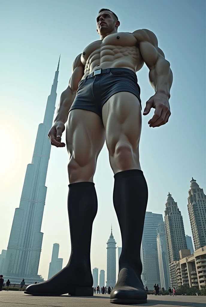 Giant giantess with black knee socks as tall as Burj Khalifa fucks skyscraper 18+