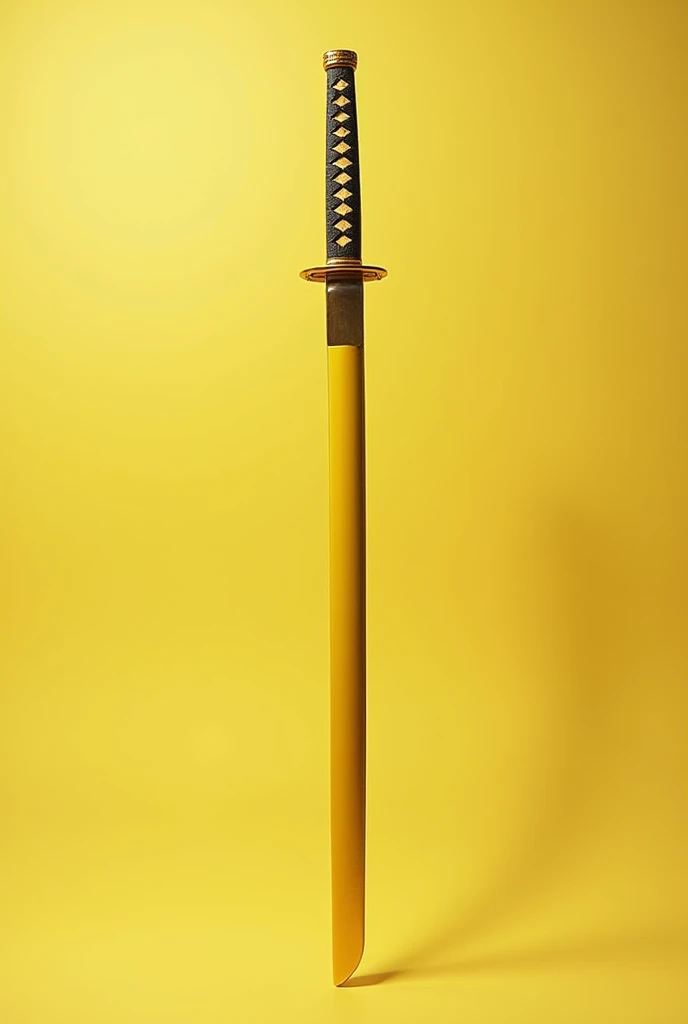A yellow katana without the person, just the katana