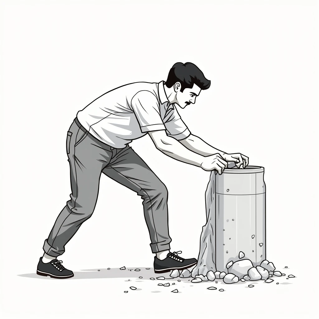 I would like you to draw an illustration of a person pulling something in.