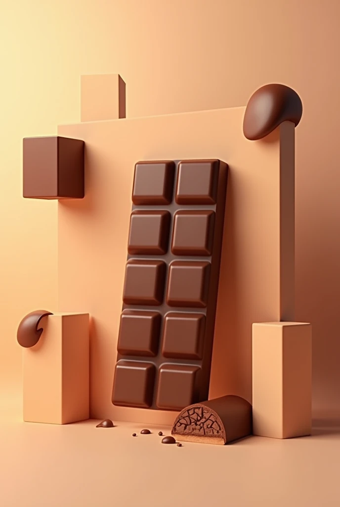Publicidad básica con formas geométricas No eres tu cuado tienes hambre chocolate 🍫 creativo