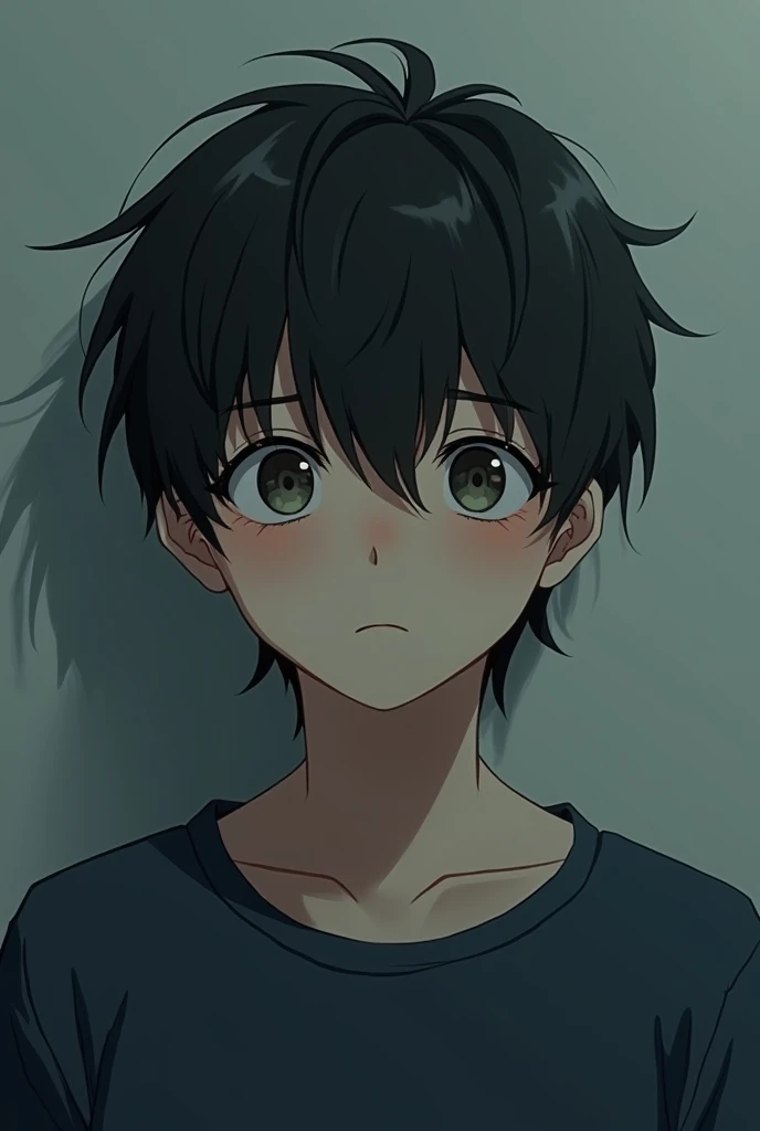 a anime boy with a very sadness emotion