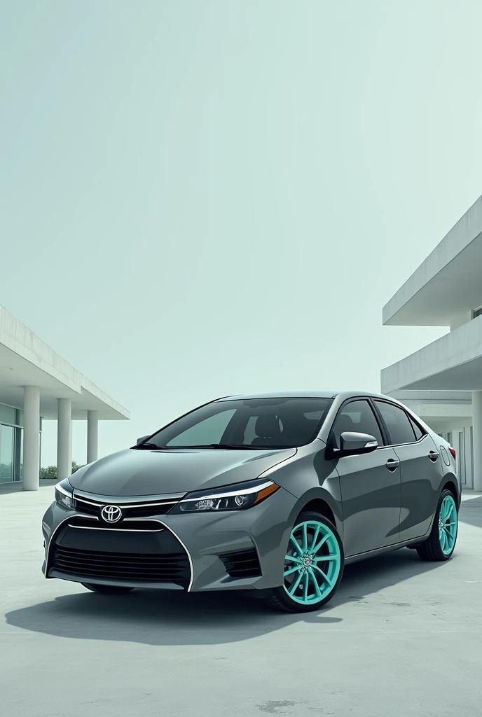 Toyota Corolla 2018 gray with aqua rims