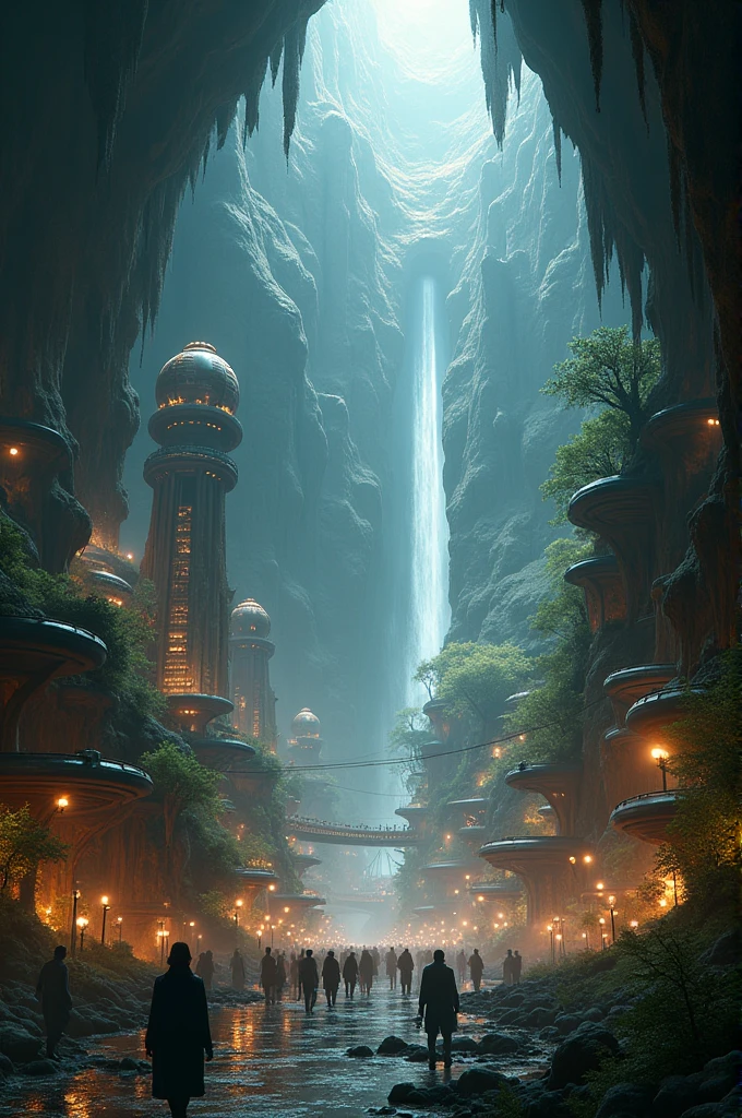 City inside a cave 