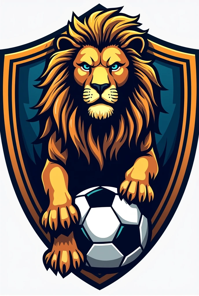 Create a shield for a soccer team with the Lion of Judah and add a soccer ball.