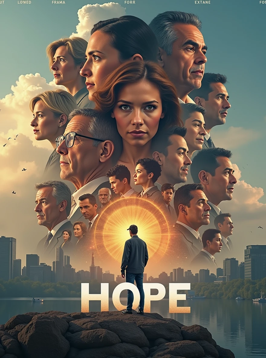 images with 16:9 format that portray high-resolution images with high contrasts hyper realism fade texts on the image focused on hope for better days bring people , places, animals, landscapes etc: