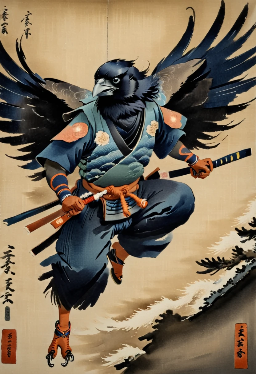 Ink painting of Japan, Ukiyo-e, Crow Tengu