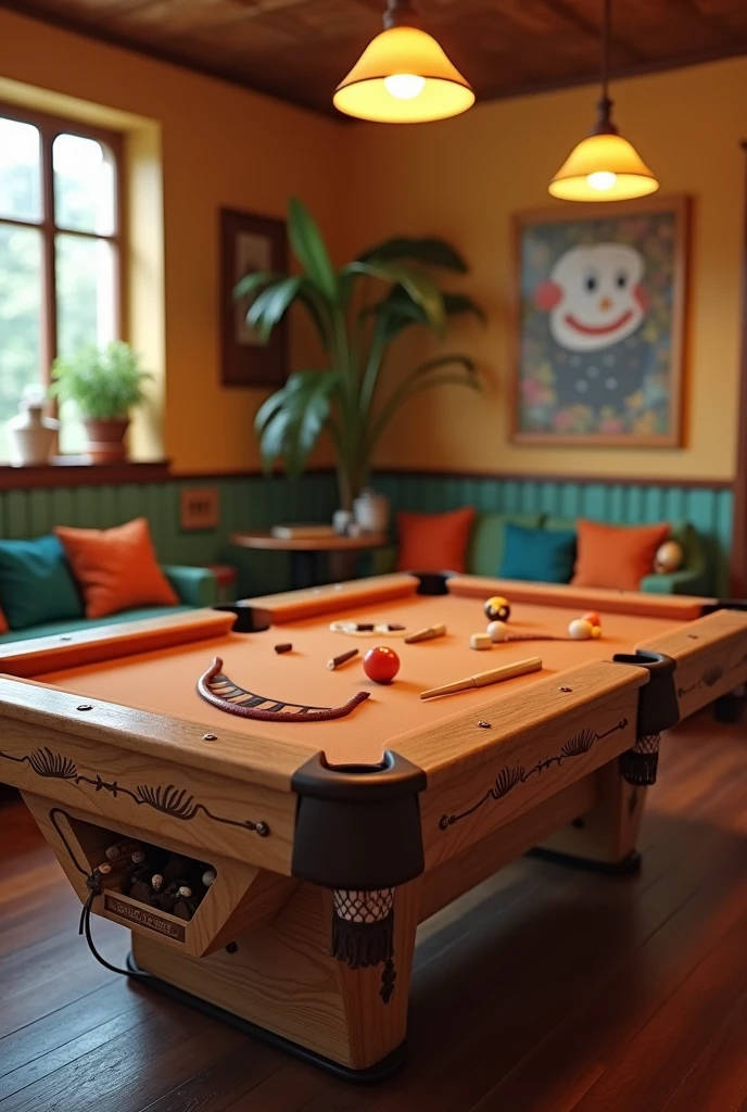 Pool table with a smile