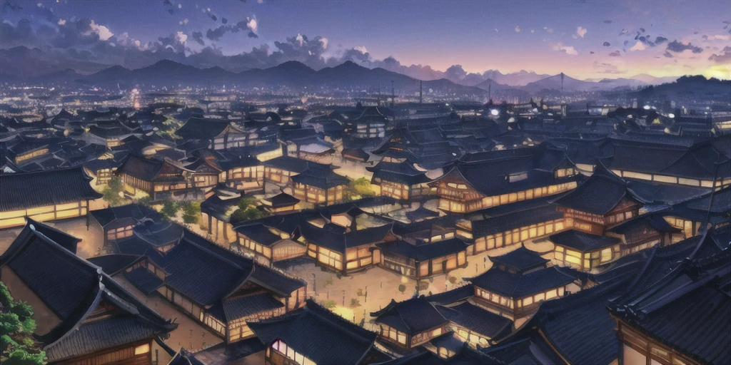 4K, style manga, lumineux, le plus beau paysage d'une ville japonaise, côtier