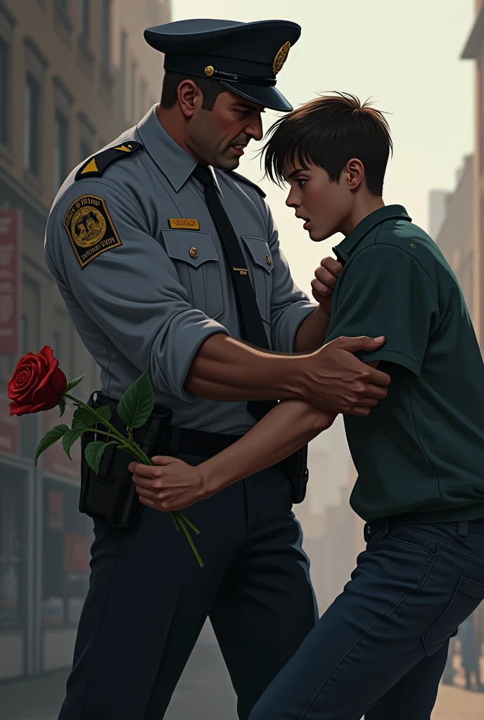 A police officer firing a boy gripped a Rose