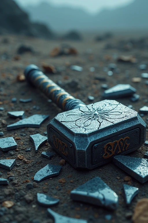 Create an image of Thor's Hammer destroyed
