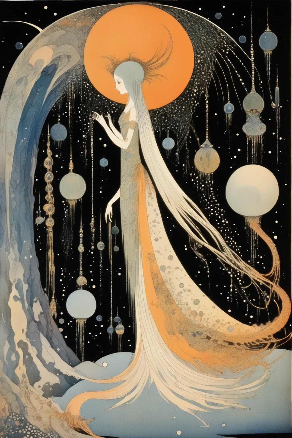 Kay Nielsen Style - Kay Nielsen Style. Outer space. The earth is about to shatter. The goddess dances while looking down on it.