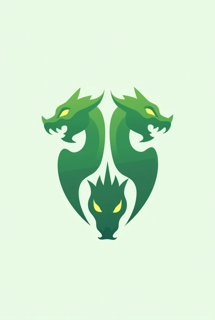A logo of a green Hydra the Monsters with 3 heads
make it more minimalist with just one color, and in 2d