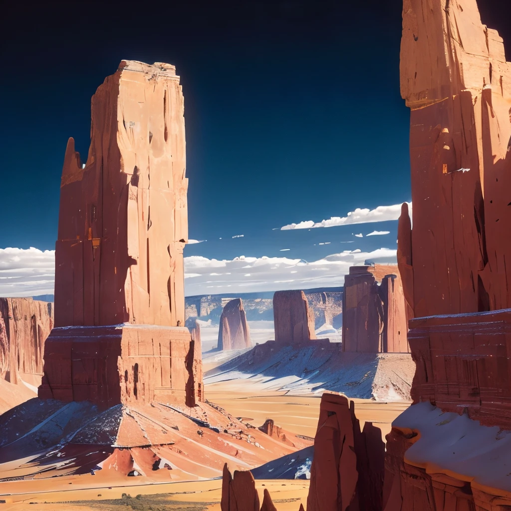 mountains with a large rock formation in the middle of them, epic land formations, chiseled formations, beautiful new mexico landscape, by Carl Rahl, incredibly beautiful, layers of strata, by Robert Childress, by George Claessen, amazing color photograph, by Greg Spalenka, wyoming, oklahoma, by Richard Gruelle, by Leon Chwistek