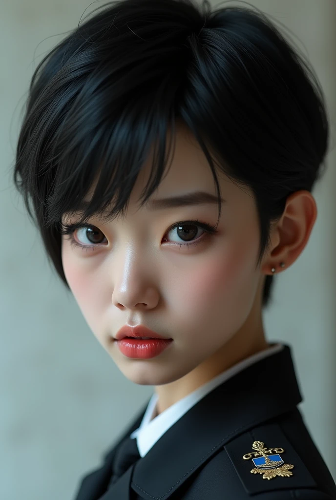 high quality, 最high quality, photo-Realistic, RAW Photos, Realistic, ultra Realistic 8k cg, Very detailed, High resolution, masterpiece, One person, Short Hair, Black Hair, black eye, Face and eye details, Intricate details, Detailed Texture, In detail,uniform、Staff