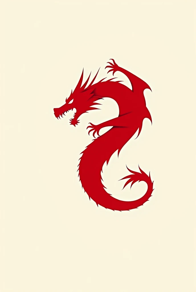 A logo of a red Dragon the Monster
make it more minimalist with just one color, and in 2d