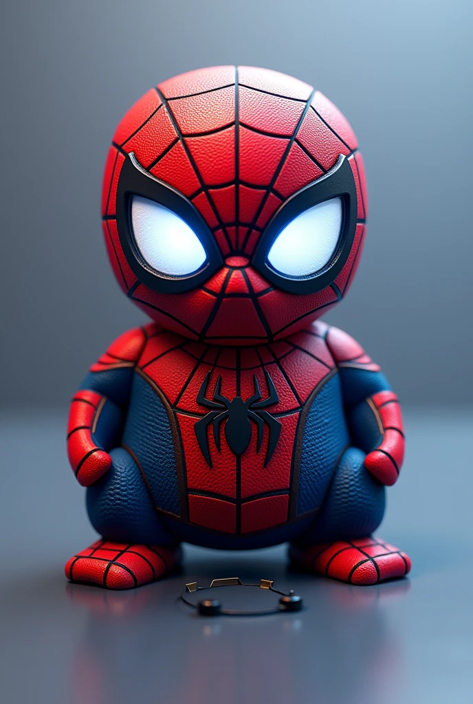 Design a Spider-Man-themed calculator icon. The calculator should have a sleek, modern design, with a color scheme inspired by Spider-Man's iconic suit—deep red and blue with subtle black accents. The buttons could be web-like, with thin black lines connecting them, mimicking a spider's web. The display screen should be in the shape of Spider-Man's eyes, with a soft glow to indicate it's active. Incorporate the spider emblem subtly on one corner of the calculator, and add a slight texture to the body, similar to the fabric of Spider-Man's suit. The overall design should be dynamic and eye-catching, appealing to fans of the character