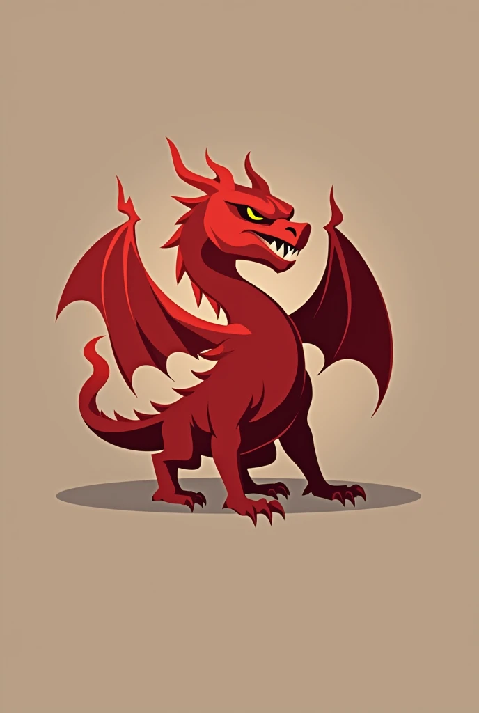 A logo of a red Dragon the Monster like the redragon logo
make it more minimalist with just one color, and in 2d