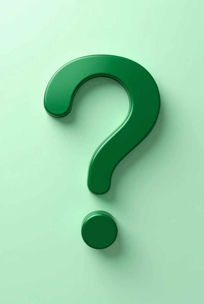 Make a well designed green question mark with a mid-screen shadow

