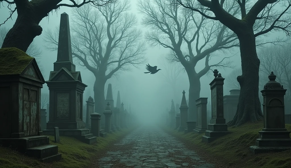 A 1920s graveyard, set in the universe of the call of cthulhu, daylighting, role-playing game.
