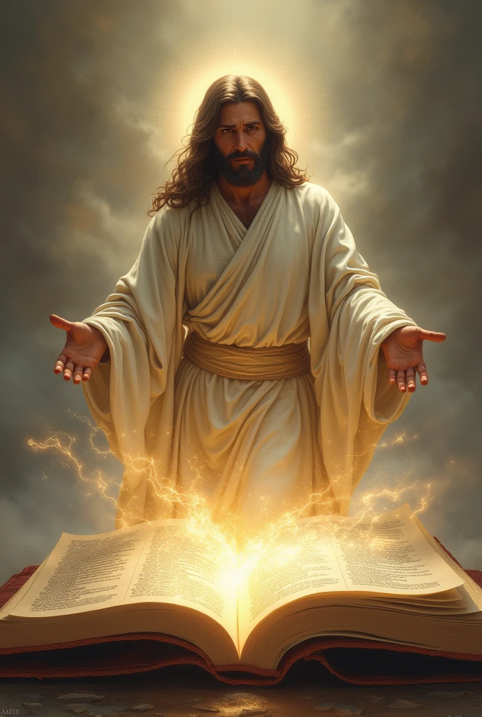 Am imagine Jesus coming out from a book

