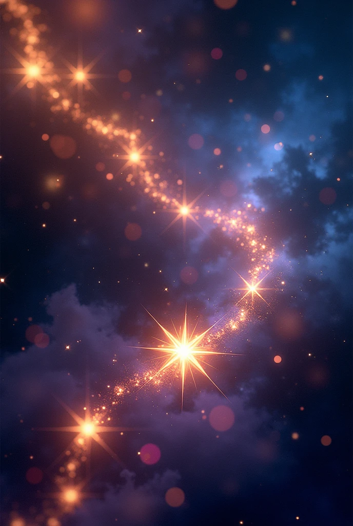 constellation of stars (different colors) connected by light beams 
