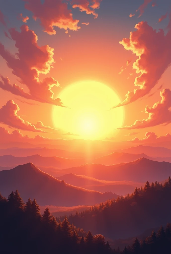 The sun fully rising, bright and hopeful