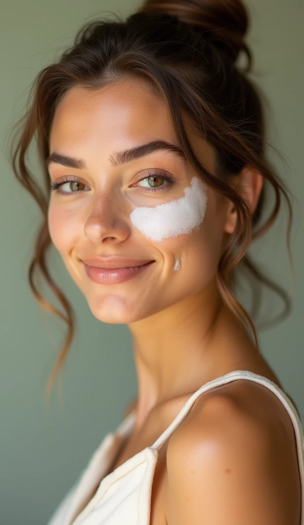 A young women, embodying the essence of proper skin cleansing, radiates a sense of purity and rejuvenation. Her serene environment complements her self-care routine. The mood captures tranquility and freshness, resonating with a feeling of renewal. Artists like Renoir and Monet have portrayed similar themes. To capture this image, set the camera to a soft focus, warm lighting, and a gentle vignette effect.