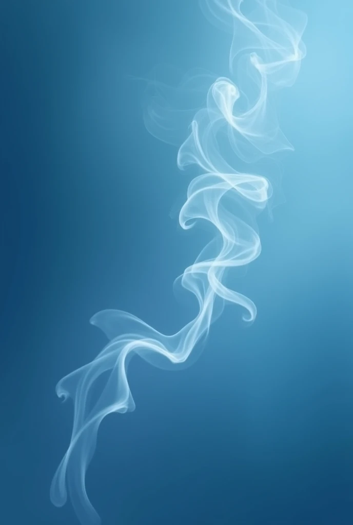 Horizontal image of smoke with a blue background
