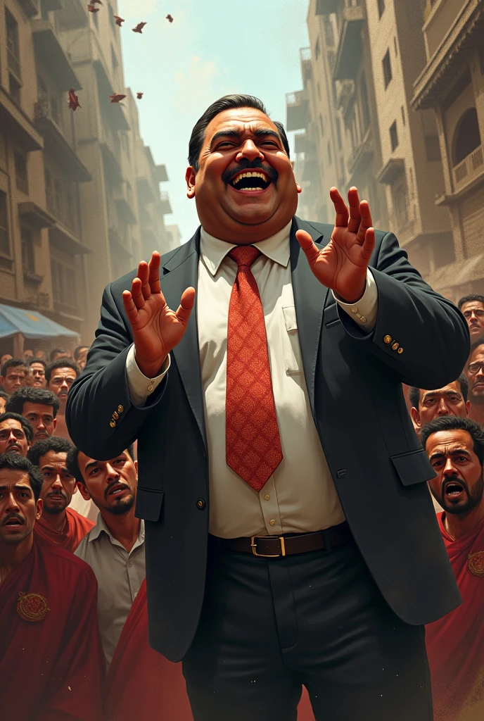 Crate a 2d image of an indian bad politician manipulating people
