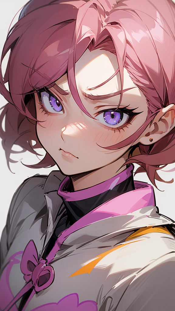 drawing of a woman with a flower on her face, anime styled, jojo anime style, detailed anime face, anime face, hisoka, highly detailed angry anime face, anime inspired, face anime portrait, angry look, stern look, pretty anime face, yayoi kasuma, anime style character, anime style portrait, portrait of hisoka hunter hunter
