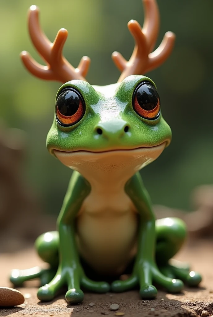 meme, photo of Reindeer the Frog:1.3, mono gracioso