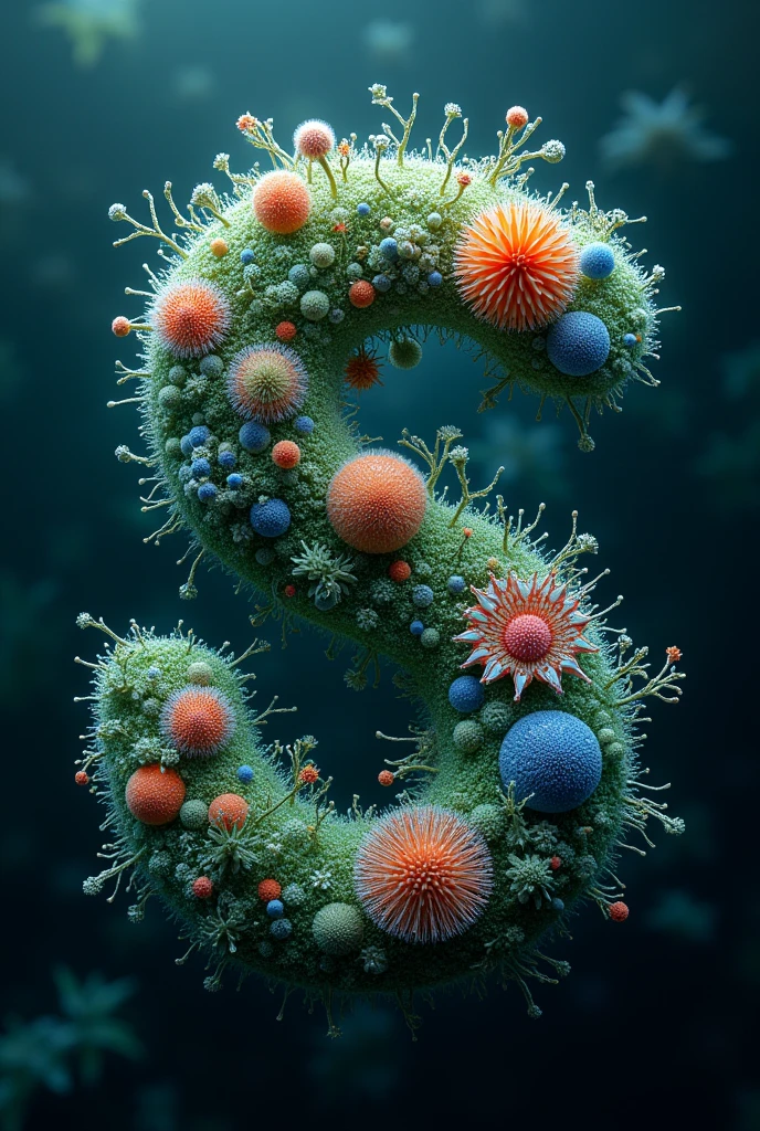 the word "microcosmos" formed by microorganisms 