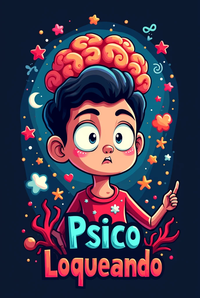 Logo for a TikTok page with a theme of humor and intelligence about psychology. It must contain psychology and madness.
PsicoLoqueando should go at the bottom of the image in an attractive way and clear font.
