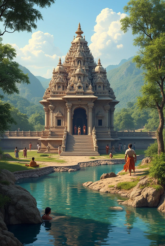 एक गांव में नदी के पास का मंदिर राजा दर्शन करने आते थे |