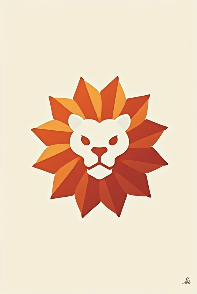 lion flower logo, flat design
