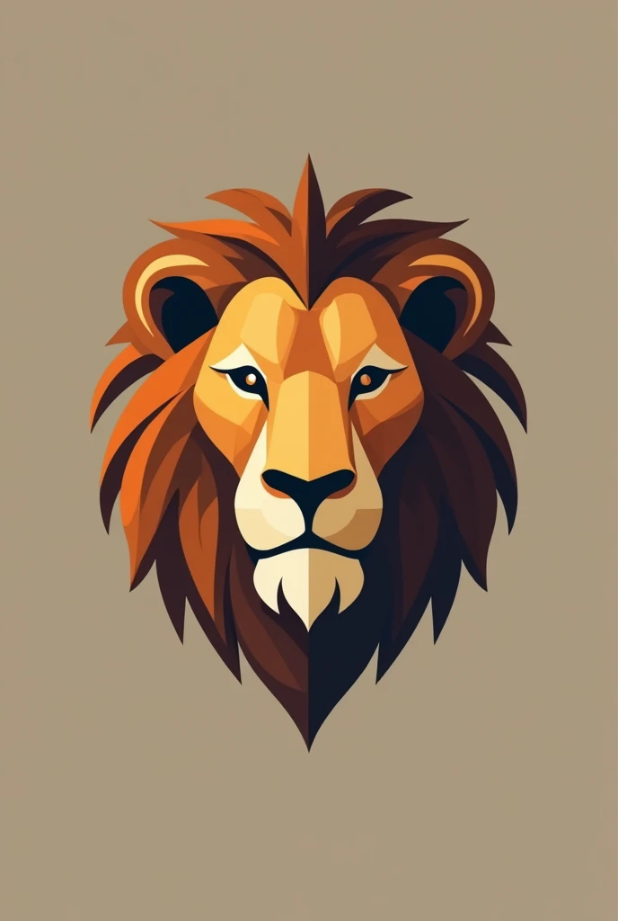 lion logo, flat design