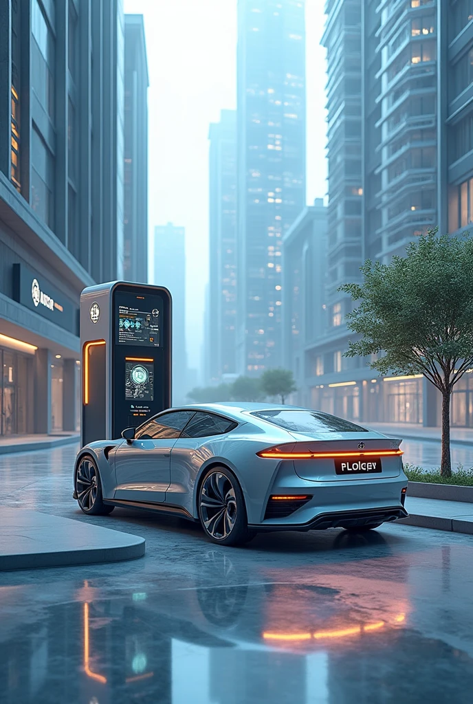 Electric Vehicle Charging Station, Modern+imagination