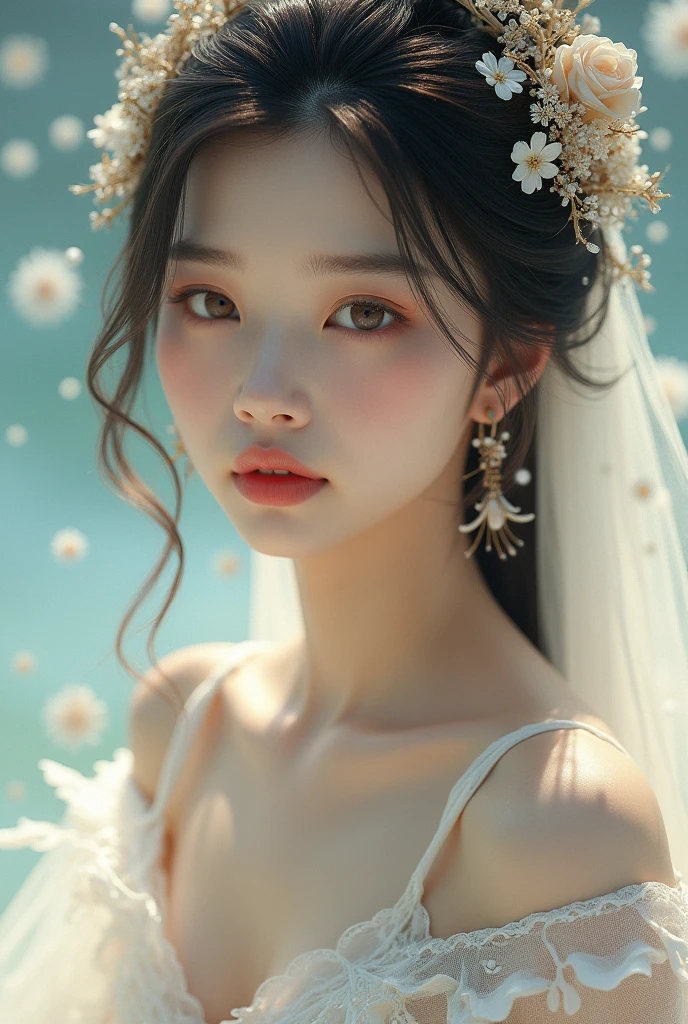 ulzzang-6500v1.1, (original: 1.2), (realistic: 1.3) (mixed Korean), beautiful girl with beautiful details, extremely detailed eyes and face, eyes with beautiful details, absurd, incredibly absurd, huge file size, ultra detail, high resolution, ultra detailed, best quality, masterpiece, illustration, ultra detailed and beautiful, ultra detailed, CG, unity, 8k wallpaper, amazing, fine Detail, masterpiece, top quality, official art, extremely detailed CG unity 8k wallpaper, cinematic lighting, (perfect shiny skin:0.6), slim and smooth lines, (floating), (spread pussy:1.4),(spread legs:1.4),(large breasts:1.5), (evening dress:1.4), ((Tiara on head)), (half nude:1.5),