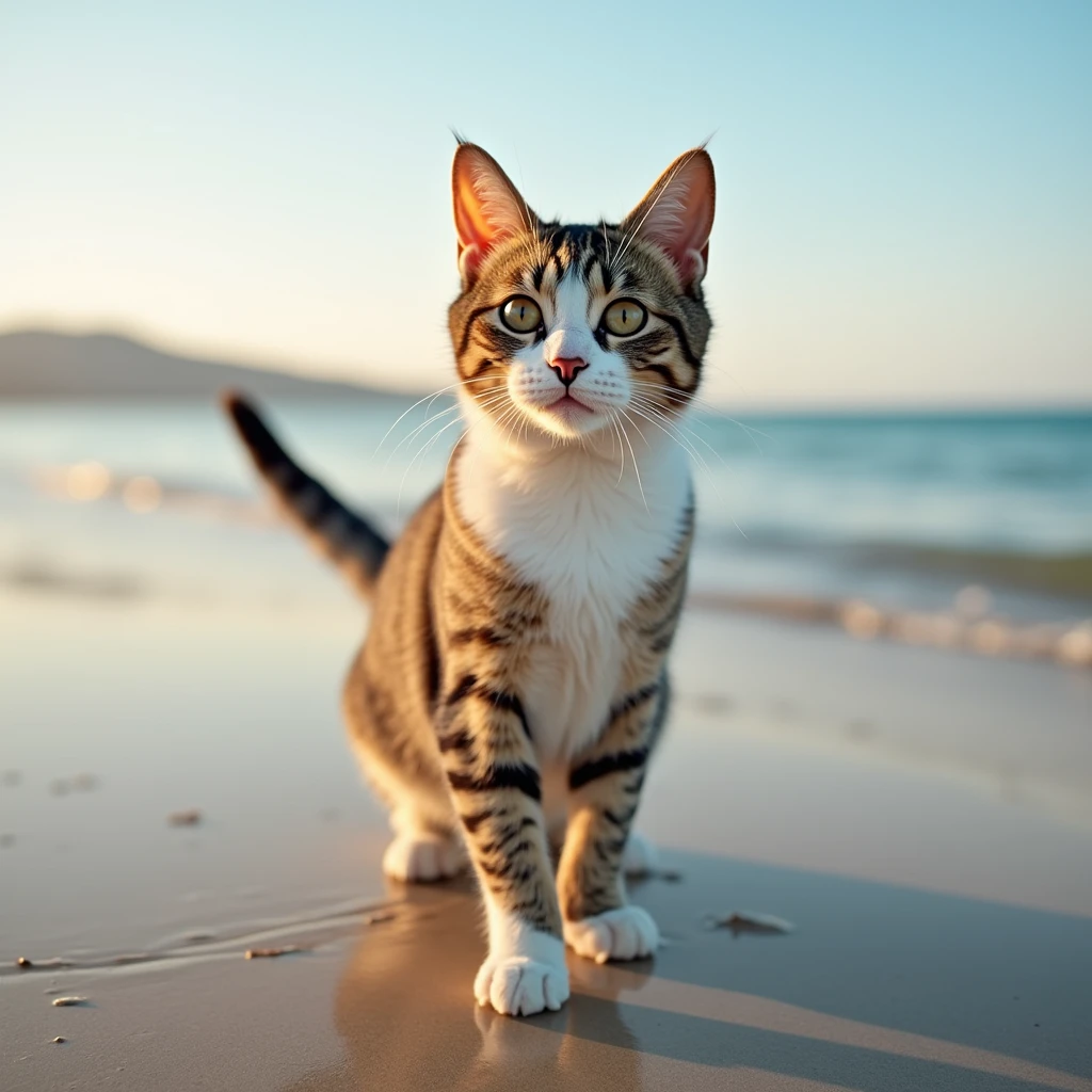 Cat on the beach