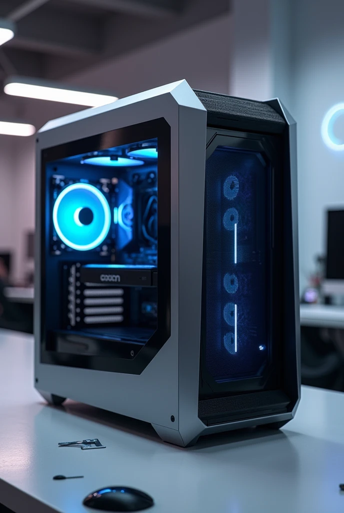 Create a profile picture with theme of an company that makes custom computers
