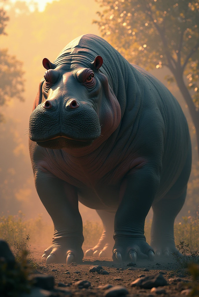 I am the cruelest hippopotamus warrior on Earth, The message I want to send is that if we exist , real very real ,24k photography rules film rules cinematic finishes like in photoshop