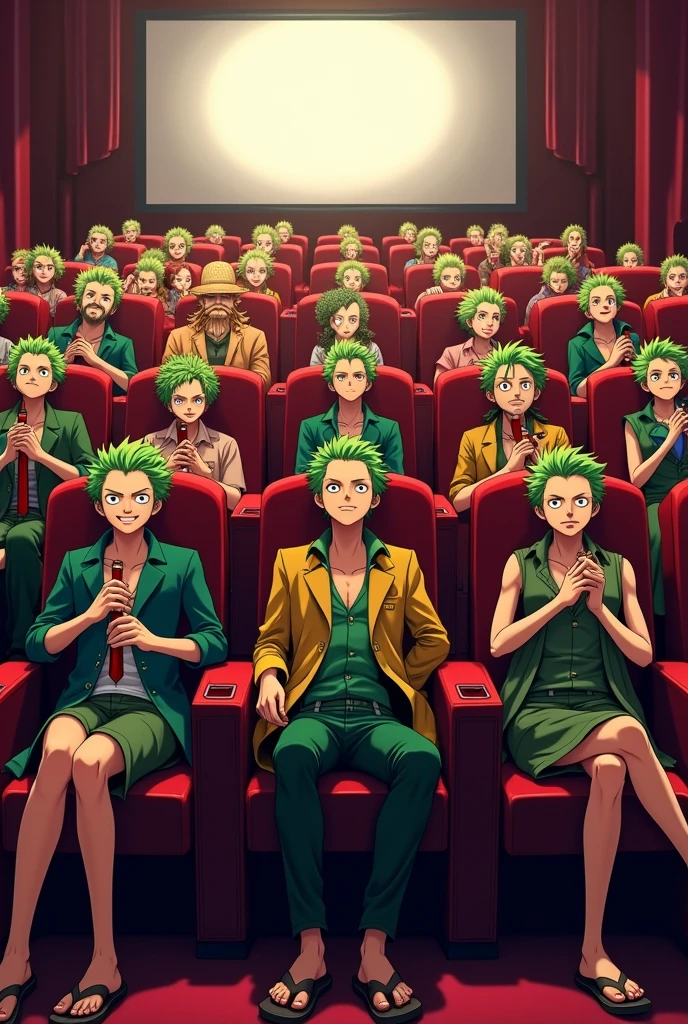 Create lots of zoro sitting together in theater